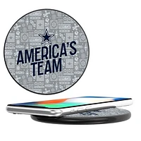 Keyscaper Black Dallas Cowboys Illustrated Wireless Charger