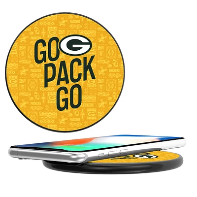 Keyscaper Black Green Bay Packers Illustrated Wireless Charger