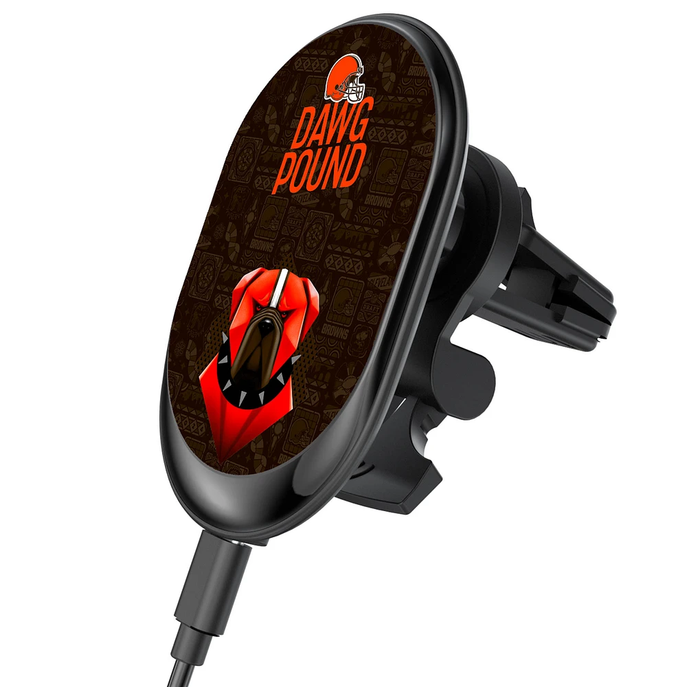 Keyscaper Black Cleveland Browns Wireless Magnetic Car Charger