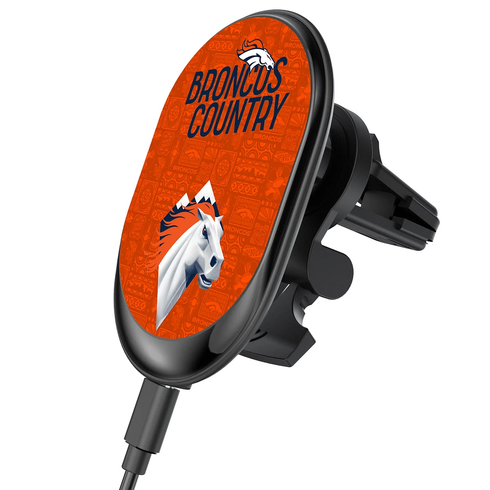 Keyscaper Black Denver Broncos Wireless Magnetic Car Charger