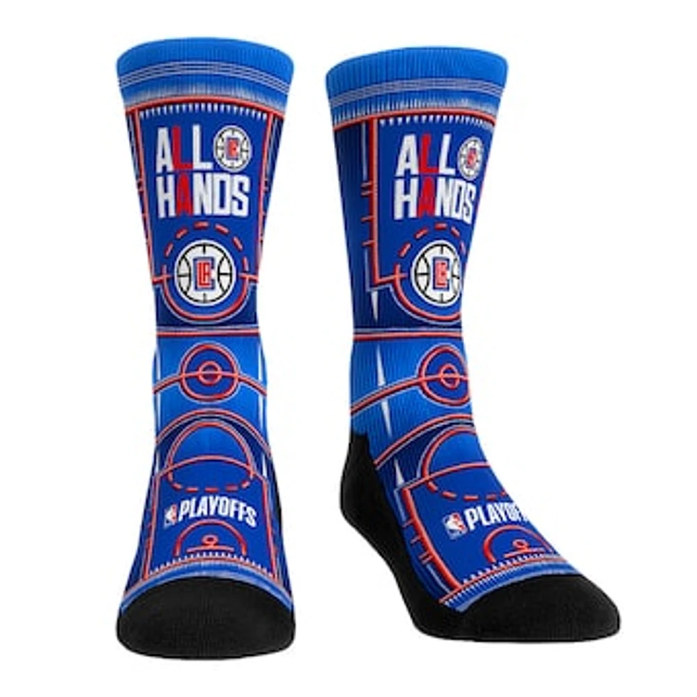 Unisex Adult Rock Em Socks Royal LA Clippers 2024 NBA Playoffs Slogan Crew Socks