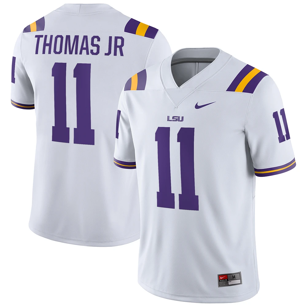 Men's Nike Brian Thomas Jr White LSU Tigers NIL Football Game Jersey