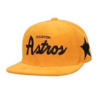 Men's Mitchell & Ness Orange Houston Astros Corduroy Snapback Hat