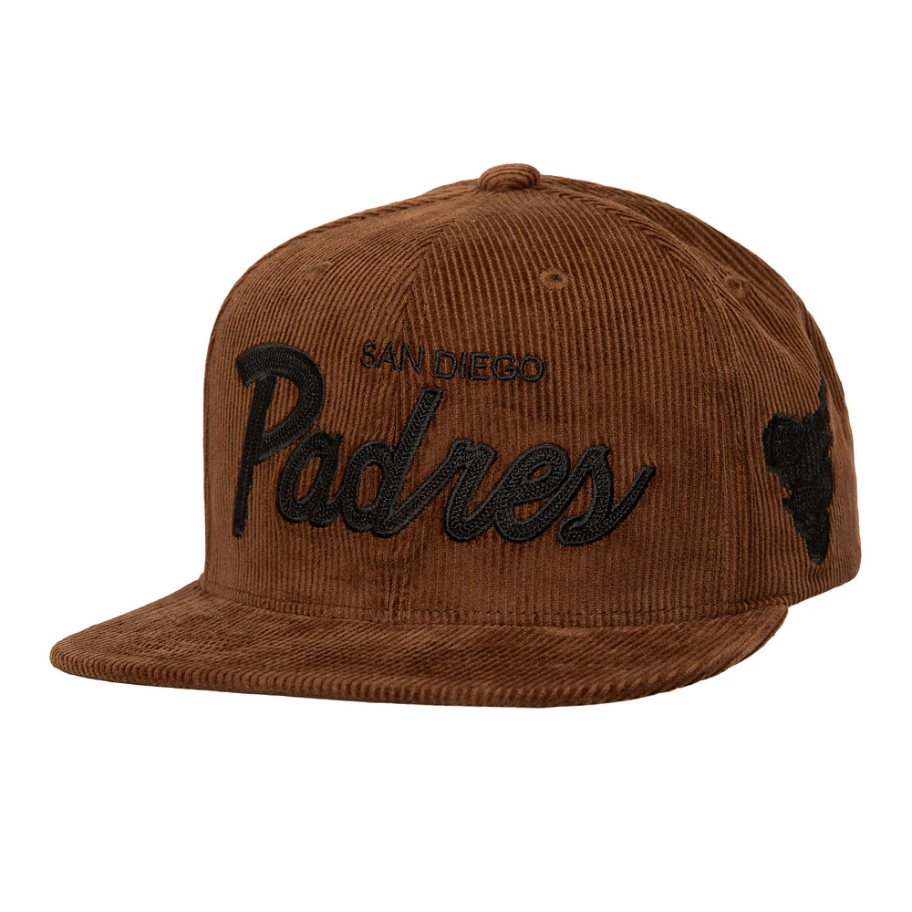 Men's Mitchell & Ness Brown San Diego Padres Corduroy Snapback Hat