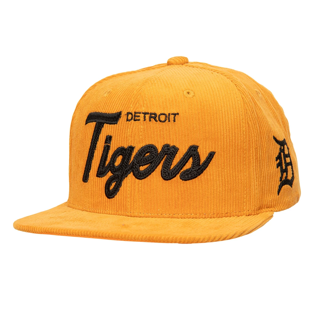 Men's Mitchell & Ness Gold Detroit Tigers Corduroy Snapback Hat