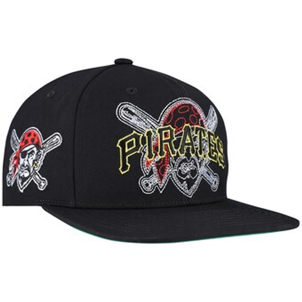 Men's Mitchell & Ness Black Pittsburgh Pirates Double Up Snapback Hat