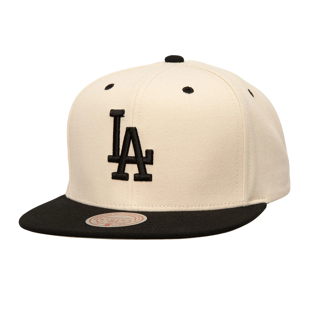 Men's Mitchell & Ness Cream Los Angeles Dodgers Snapback Hat