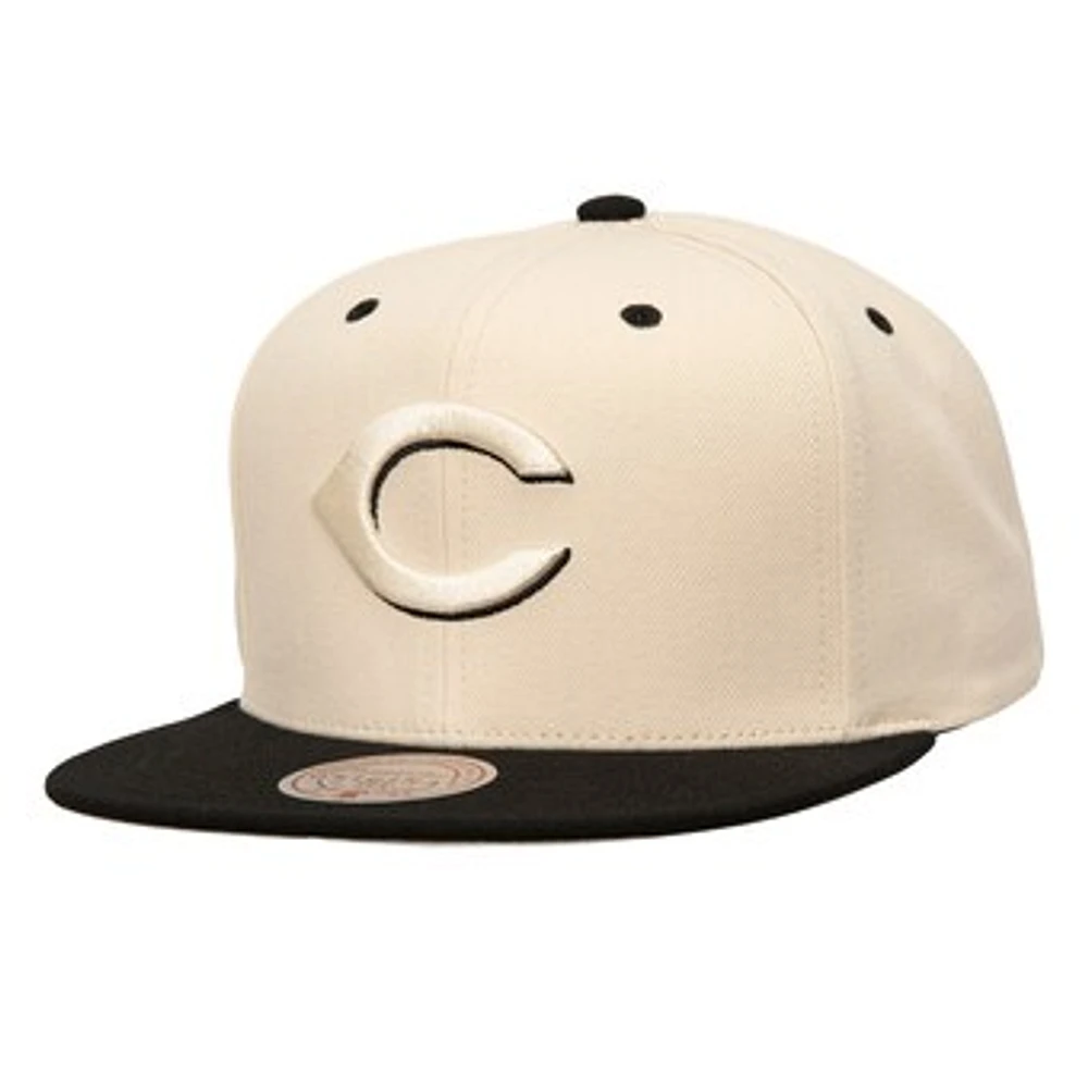 Men's Mitchell & Ness Cream Cincinnati Reds Snapback Hat