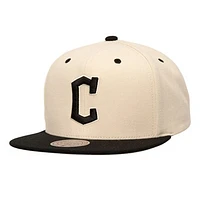 Men's Mitchell & Ness Cream Cleveland Guardians Snapback Hat