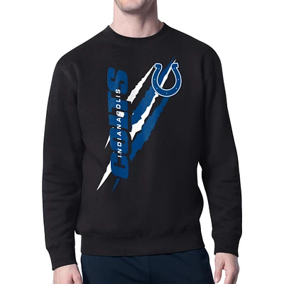 Men's Starter Black Indianapolis Colts Color Scratch Team Graphic Fleece Pullover Sweatshirt