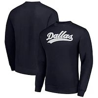 Men's Starter Navy Dallas Cowboys Tailsweep Team Graphic Tri-Blend Fleece Pullover Sweatshirt