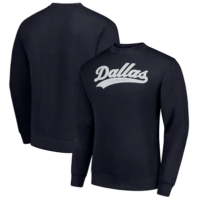 Men's Starter Navy Dallas Cowboys Tailsweep Team Graphic Tri-Blend Fleece Pullover Sweatshirt