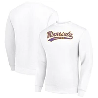 Men's Starter White Minnesota Vikings Tailsweep Team Graphic Tri-Blend Fleece Pullover Sweatshirt
