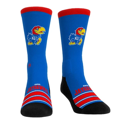 Unisex Rock Em Socks Kansas Jayhawks Gametime Stripe Crew