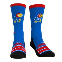 Unisex Rock Em Socks Kansas Jayhawks Gametime Stripe Crew Socks