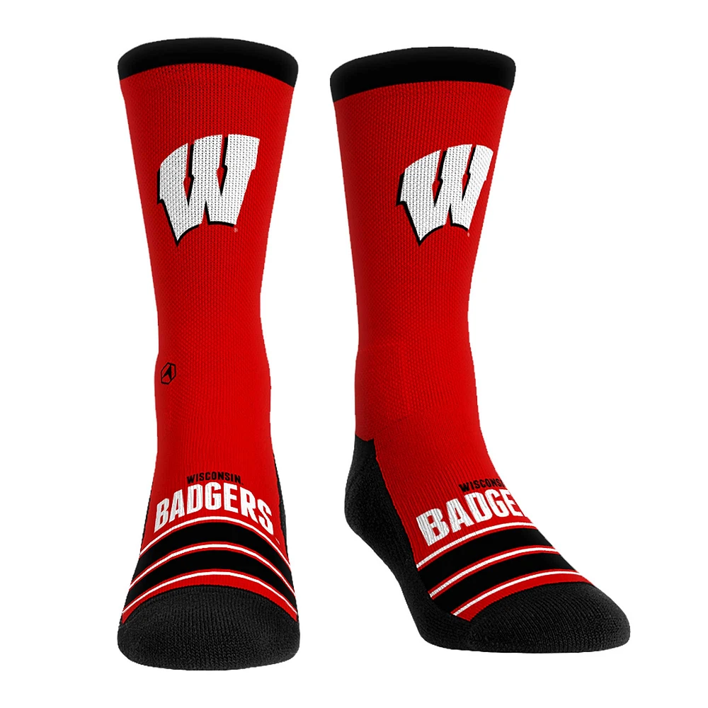 Unisex Rock Em Socks Wisconsin Badgers Gametime Stripe Crew