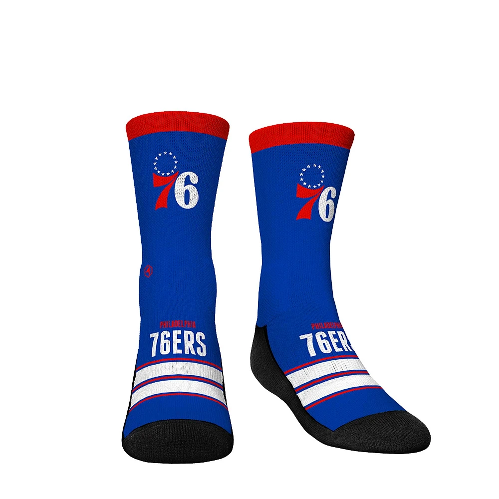 Youth Rock Em Socks Philadelphia 76ers Gametime Stripe Crew Socks