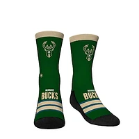 Youth Rock Em Socks Milwaukee Bucks Gametime Stripe Crew Socks