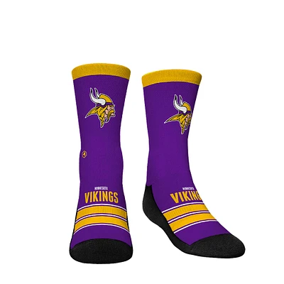 Youth Rock Em Socks Minnesota Vikings Gametime Stripe Crew Socks