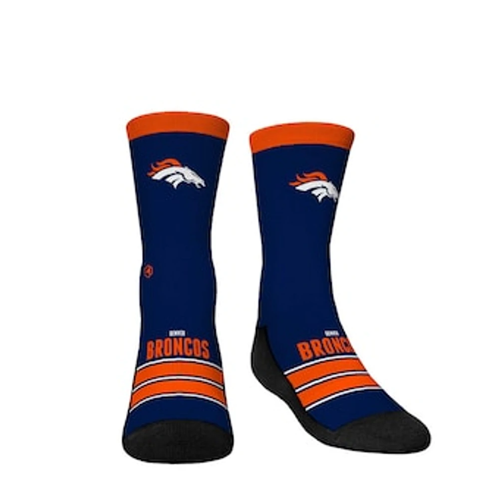 Youth Rock Em Socks Denver Broncos Gametime Stripe Crew Socks