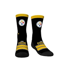 Youth Rock Em Socks Pittsburgh Steelers Gametime Stripe Crew Socks