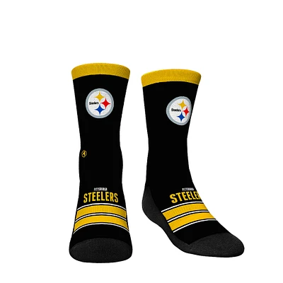 Youth Rock Em Socks Pittsburgh Steelers Gametime Stripe Crew Socks