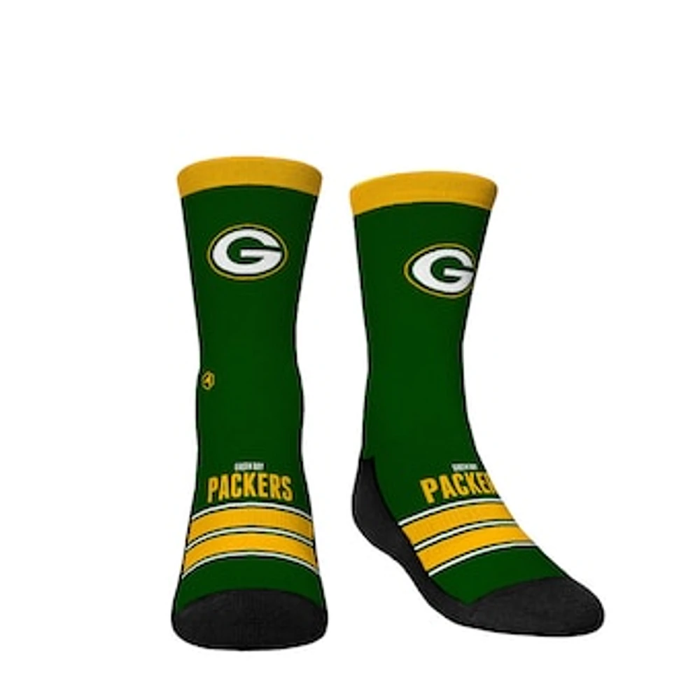 Youth Rock Em Socks Green Bay Packers Gametime Stripe Crew Socks