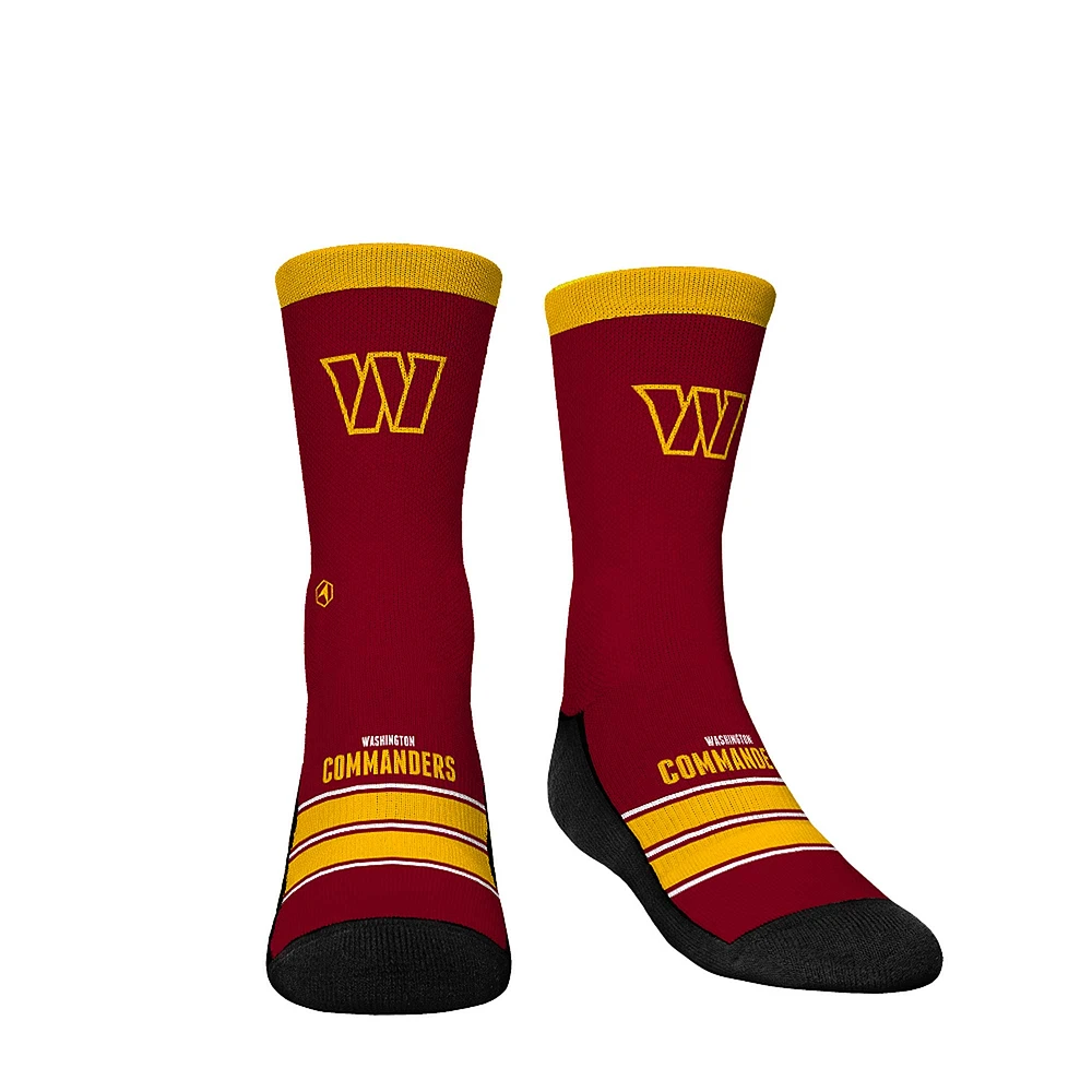 Youth Rock Em Socks Washington Commanders Gametime Stripe Crew Socks