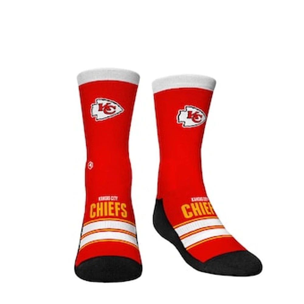 Youth Rock Em Socks Kansas City Chiefs Gametime Stripe Crew Socks