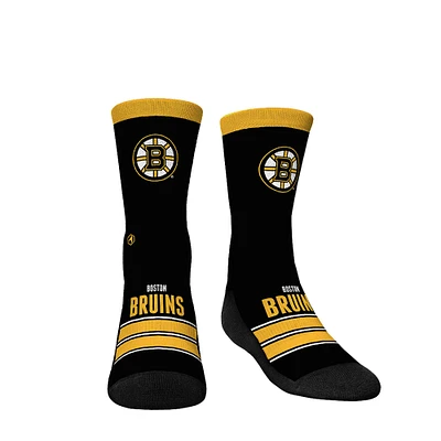 Youth Rock Em Socks Boston Bruins Gametime Stripe Crew Socks