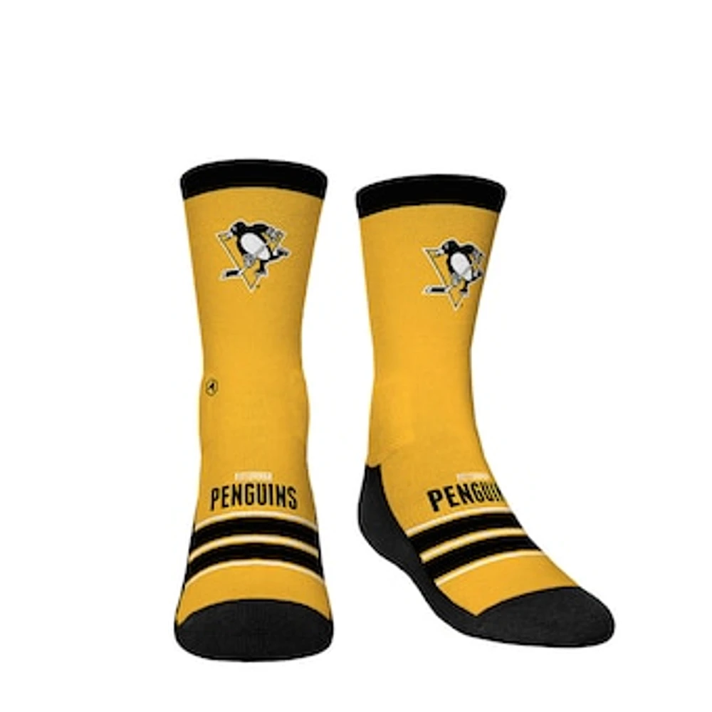 Youth Rock Em Socks Pittsburgh Penguins Gametime Stripe Crew Socks