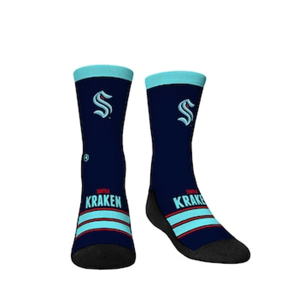 Youth Rock Em Socks Seattle Kraken Gametime Stripe Crew Socks