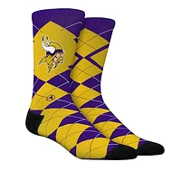 Unisex Rock Em Socks  Minnesota Vikings Argyle Knitted Dress Socks