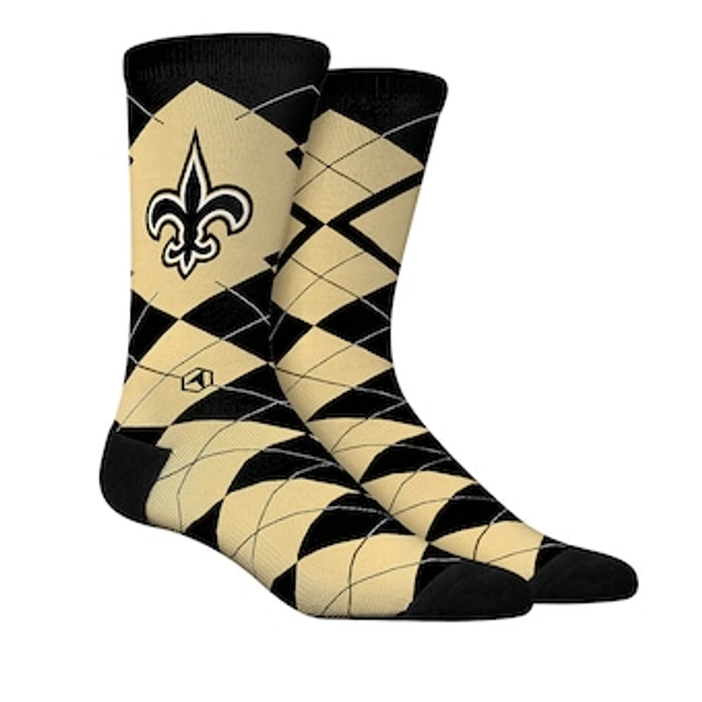 Unisex Rock Em Socks  New Orleans Saints Argyle Knitted Dress Socks