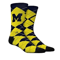 Unisex Rock Em Socks  Michigan Wolverines Argyle Knitted Dress Socks