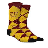 Unisex Rock Em Socks  Washington Commanders Argyle Knitted Dress Socks