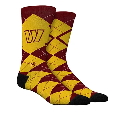 Unisex Rock Em Socks  Washington Commanders Argyle Knitted Dress Socks