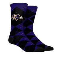 Unisex Rock Em Socks  Baltimore Ravens Argyle Knitted Dress Socks