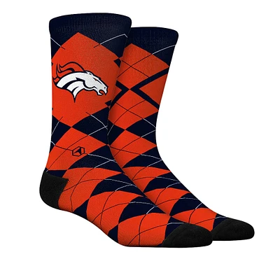 Unisex Rock Em Socks  Denver Broncos Argyle Knitted Dress Socks