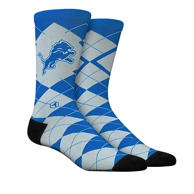 Unisex Rock Em Socks  Detroit Lions Argyle Knitted Dress Socks