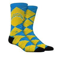 Unisex Rock Em Socks  Los Angeles Chargers Argyle Knitted Dress Socks