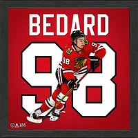 Highland Mint Connor Bedard Chicago Blackhawks 13'' x 13'' Jersey Impact Frame