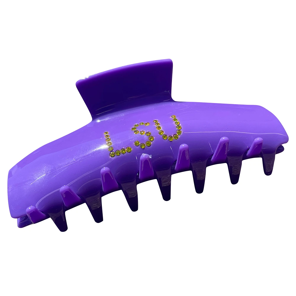 Purple LSU Tigers Rhinestone Claw Hair Clip