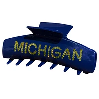 Navy Michigan Wolverines Rhinestone Claw Hair Clip