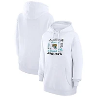 Women's G-III 4Her by Carl Banks White Jacksonville Jaguars Collage Graphic Fleece Pullover Hoodie