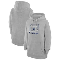 Women's G-III 4Her by Carl Banks Heather Gray Dallas Cowboys Collage Graphic Fleece Pullover Hoodie