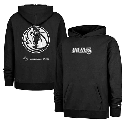 Men's '47 Black Dallas Mavericks 2024/25 City Edition Double Crossover Foundation Pullover Hoodie