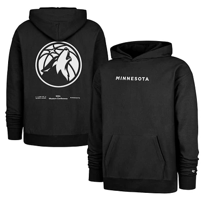 Men's '47 Black Minnesota Timberwolves 2024/25 City Edition Double Crossover Foundation Pullover Hoodie