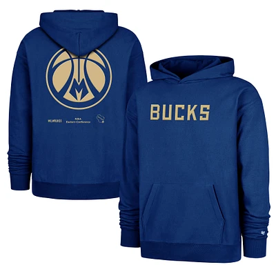 Men's '47 Royal Milwaukee Bucks 2024/25 City Edition Double Crossover Foundation Pullover Hoodie