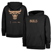 Men's '47 Black Chicago Bulls 2024/25 City Edition Double Crossover Foundation Pullover Hoodie